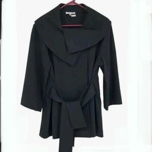 Calvin Klein black wrap jacket with belt tie